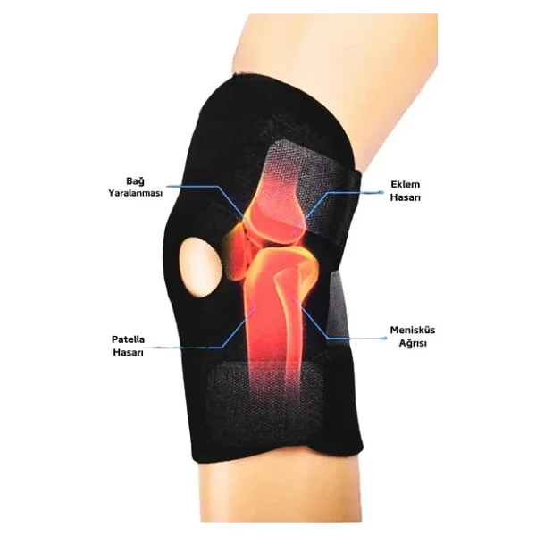Medical Patella Destekli Diz Korsesi İkili Sağ Sol Çapraz Bağ Menisküs Ağrısı Için Sporcu Dizlik - Görsel 3