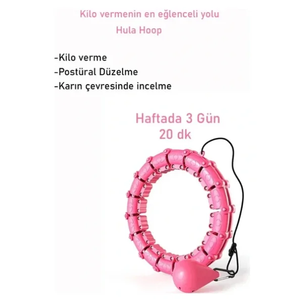 Pembe Hula Hoop Çember 24'Lü Hulahoop, Egzersiz Çemberi, Egzersiz - Görsel 3