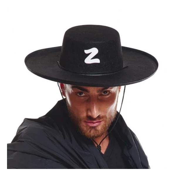 Z Logolu Yetişkin Boy Bağcıklı Zorro Şapkası - Görsel 5