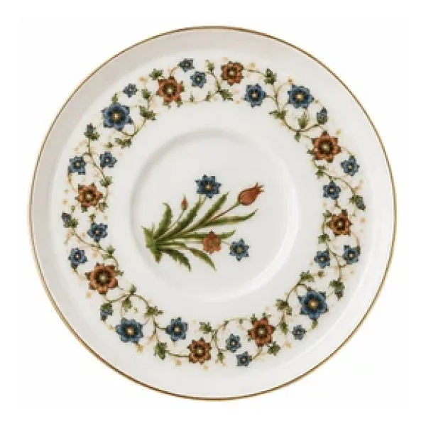 Tabak Evi Porselen Lalezar Altın Yaldızlı Çay Tabağı 12Cm Taban Çapı 5Cm 4 Lü - Görsel 2