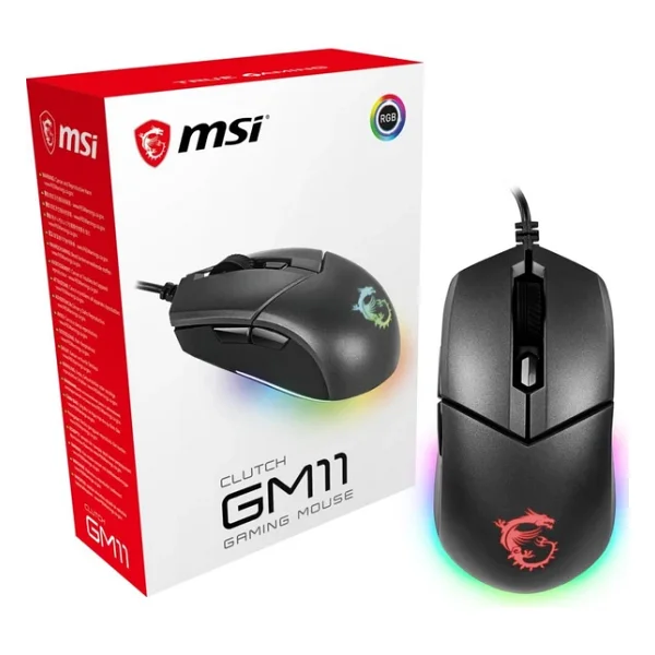 MSI Clutch GM20 Elite RGB Ergonomik Optik Kablolu Oyuncu Mouse - Görsel 3