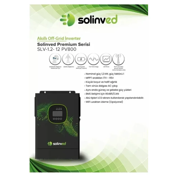 Solinved Gordion 1.2 kW MPPT 12 V Off-Grid Monofaze Akıllı Inverter - Görsel 3