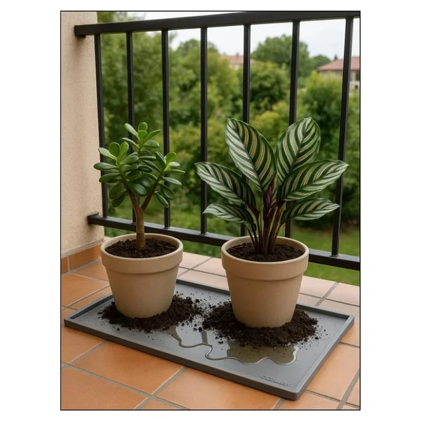 Silikon Saksı Altlığı Ve Viyol Tepsisi (60X40 Cm) - Su Geçirmez Bitki Koruyucu Mat, Fide Yetiştirme Ve Çiçek Altlığı, Yükseltilmiş Kenarl - Görsel 3