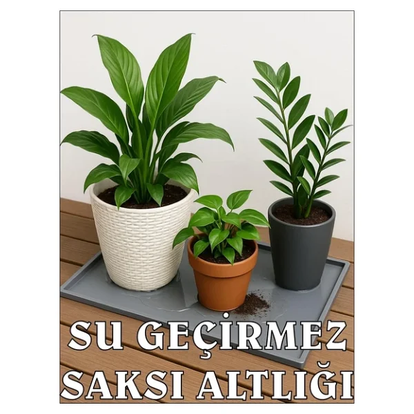 Silikon Saksı Altlığı Ve Viyol Tepsisi (60X40 Cm) - Su Geçirmez Bitki Koruyucu Mat, Fide Yetiştirme Ve Çiçek Altlığı, Yükseltilmiş Kenarl - Görsel 2