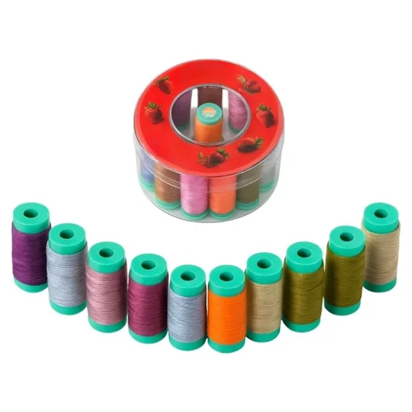 Dikiş İpliği Seti - 120 Numara Polyester, 12 Renkli 4 cm Bobin Dayanıklı, Parlak ve Yüksek Kaliteli Dikiş İpi - Görsel 3