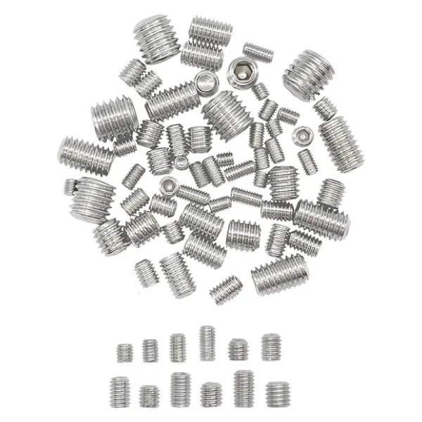 Setskur Civata M6x6 mm 20 Adet Vidalı Pim Paslanmaz Çelik İnox DIN 916 A2 Kalite Konik Uçlu içten Altıgen Vida - Görsel 2