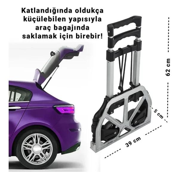 NEW-MAX Multi Fonksiyon Katlanır 70 Kg Kapasiteli Portatif Koli Taşıma Aracı - Görsel 2