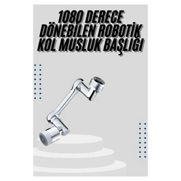 Mutfak Musluk Başlığı 1080 Derece Dönebilir Oynar Başlıklı Musluk Atı - Görsel 8