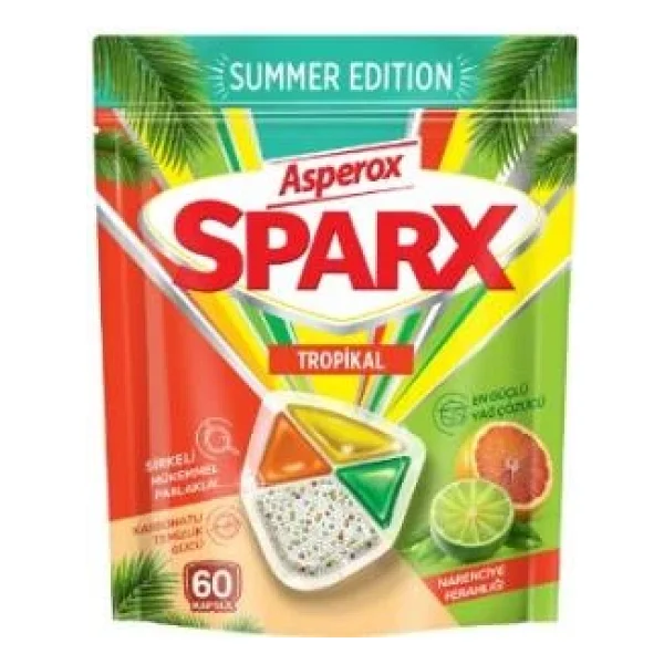Asperox Sparx Summer Edition Tropikal Bulaşık Makinesi Tableti 60'lı - Görsel 5