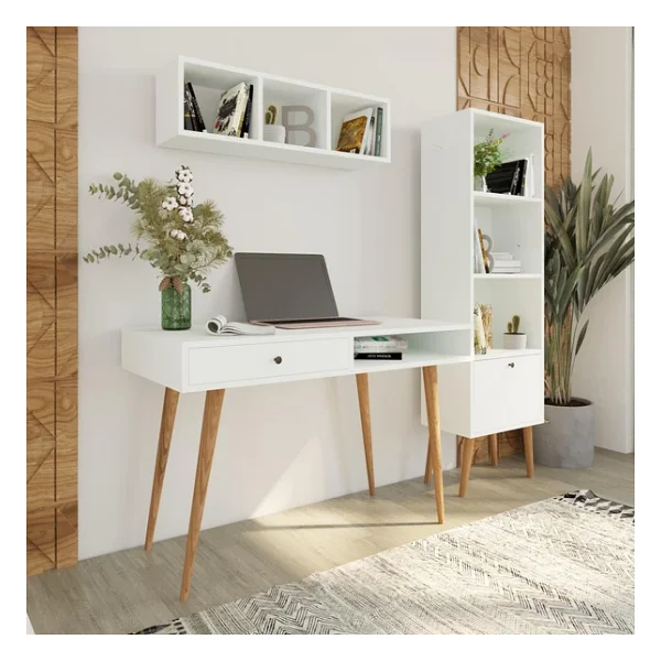Bimossa Janus Raflı Kitaplıklı Çalışma Masası - Görsel 3