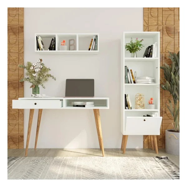 Bimossa Janus Raflı Kitaplıklı Çalışma Masası - Görsel 5