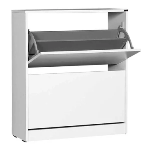 Adore Mobilya Flat Duo 2 Katlı Geniş Ayakkabılık Beyaz - Görsel 8
