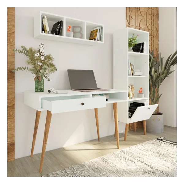 Bimossa Janus Raflı Kitaplıklı Çalışma Masası - Görsel 6