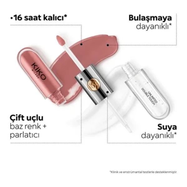 KIKO Milano Unlimited Double Touch 129 Burnt Tangerine Likit Ruj - Görsel 7