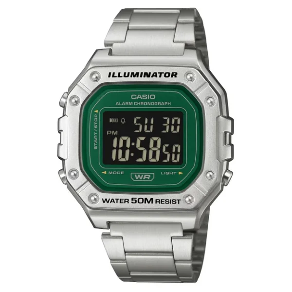 Casio Standart W-218HD-3AVDF Çelik Kordon Yeşil Erkek Kol Saati - Görsel 5