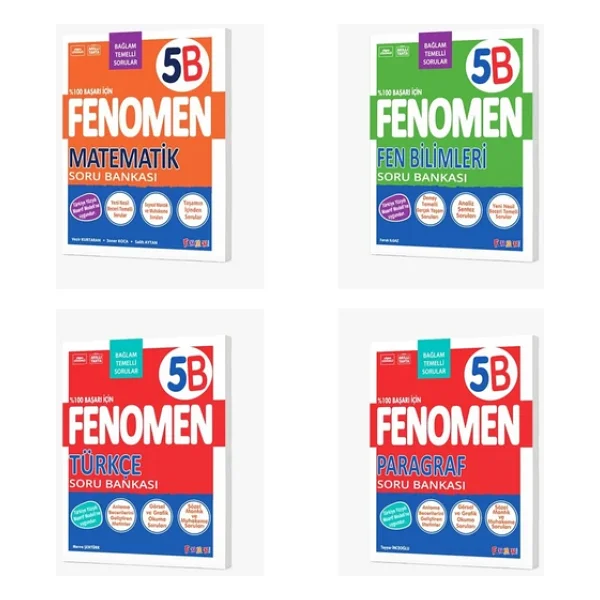 Fenomen Okul 2027 5. Sınıf Matematik + Fen Bilimleri + Türkçe + Paragraf B Serisi Soru Bankası Seti 4 Kitap Maarif Model - Görsel 2