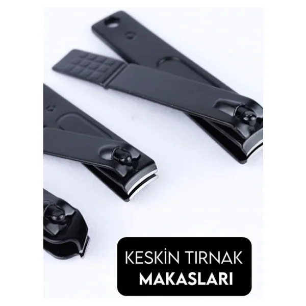 Deri Çantalı 17 Parça Profesyonel Manikür Pedikür Seti Siyah - Görsel 5