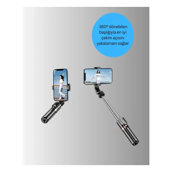 Bluetooth Selfie Çubuğu - Uzaktan Kumandalı - Görsel 3
