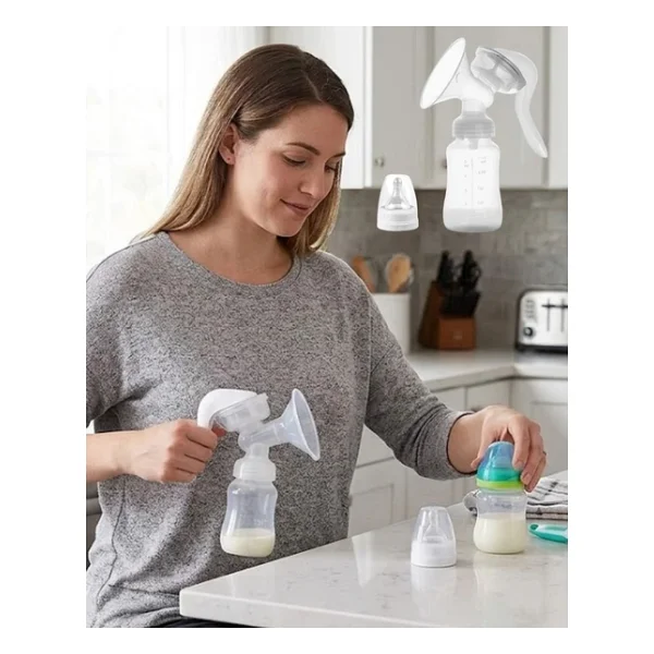 Bpa Içermez Manuel Anne Sütü Pompası Biberon Başlıklı Ergonomik - Görsel 7