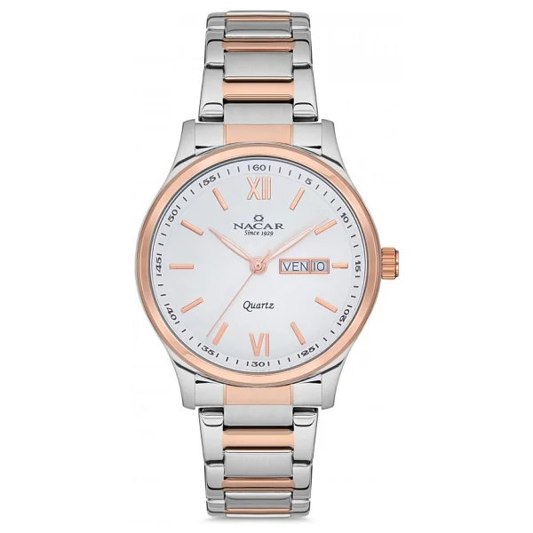 Nacar NC31-29B155-EWM Metal Kordon Gümüş-Rose Gold Erkek Kol Saati - Görsel 6