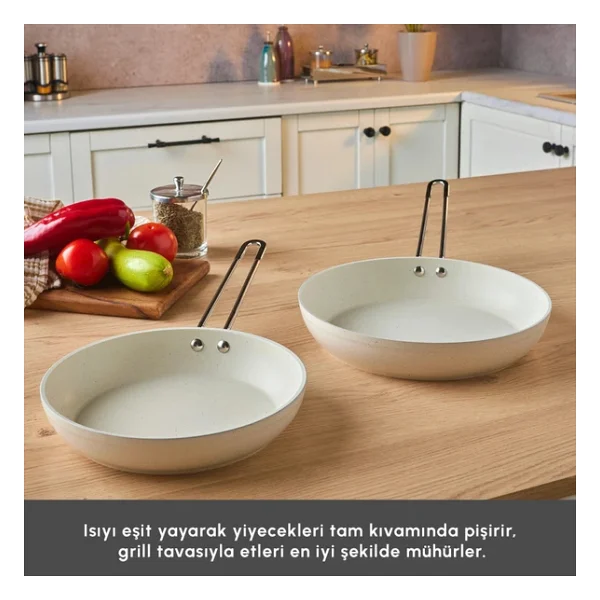Emsan Biogranit White Stone 2'li Tava Seti - Görsel 4