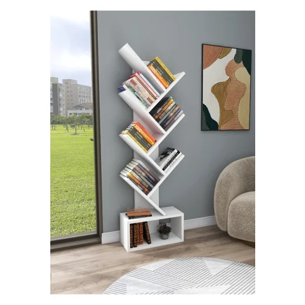 Enda Home X Çalışma Odası Seti Çalışma Masası Kitaplık Komodin Beyaz Çalışma Masası Kitaplık Seti - Görsel 5