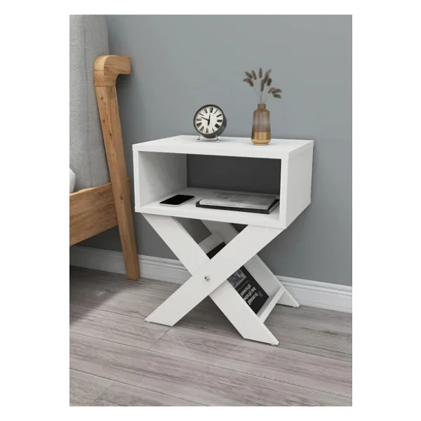 Enda Home X Çalışma Odası Seti Çalışma Masası Kitaplık Komodin Beyaz Çalışma Masası Kitaplık Seti - Görsel 6