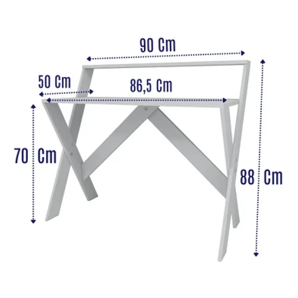 Enda Home X Çalışma Odası Seti Çalışma Masası Kitaplık Komodin Beyaz Çalışma Masası Kitaplık Seti - Görsel 7