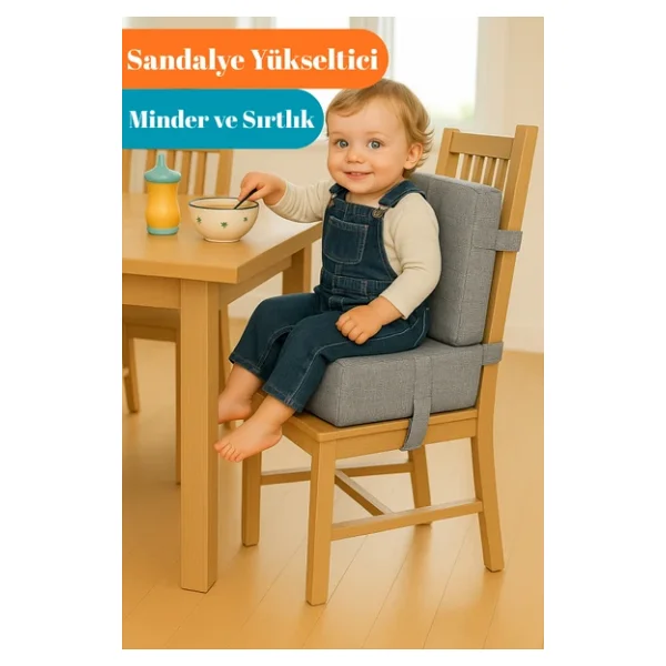 Dizanor Bebekler ve Çocuklar Için Sandalye Yükseltici Mama Sandalyesi Minderi - Bej - Görsel 4