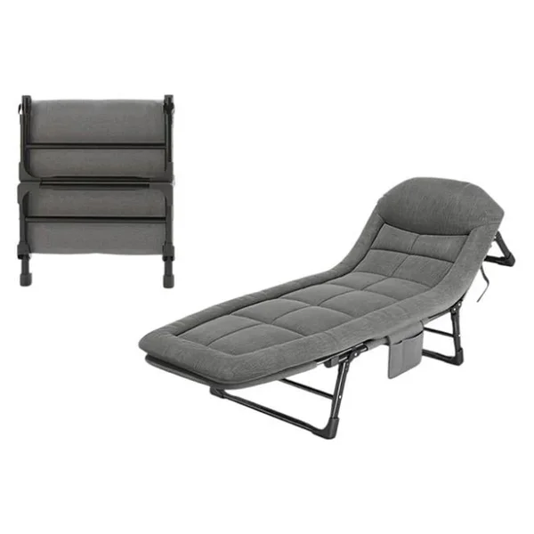 SN-26974 Taşinabilir Ayarlanabilir 5 Kademe Sünger Kamp Yatak Şezlong (Açik Gri) - Görsel 3