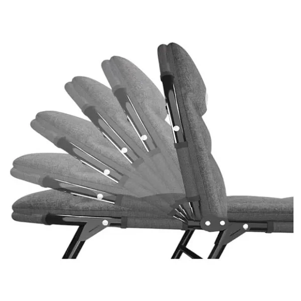 SN-26974 Taşinabilir Ayarlanabilir 5 Kademe Sünger Kamp Yatak Şezlong (Açik Gri) - Görsel 2