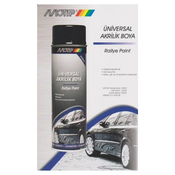 Motip Universal Akrilik Boya Siyah Mat - 500 ml - Görsel 6