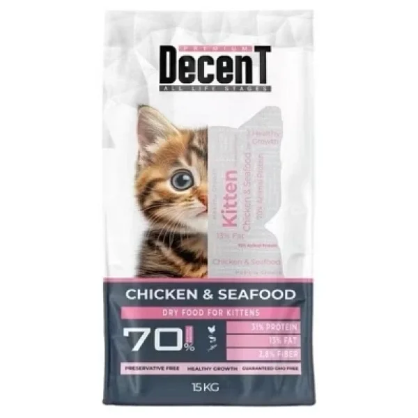Decent Kitten Tavuklu ve Balıklı 15 kg Yavru Kedi Maması - Görsel 9