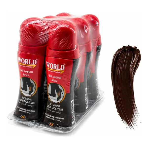 6 Adet Koyu Kahve Likit Ayakkabı Boyası 75ML - Görsel 3