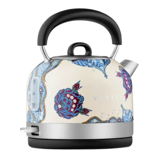 Vestel X Aslı Filinta Retro Bej Çini 2200 W 1.7 lt Çelik Kettle - Görsel 4