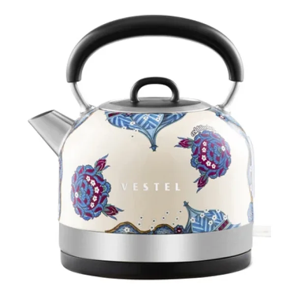 Vestel X Aslı Filinta Retro Bej Çini 2200 W 1.7 lt Çelik Kettle - Görsel 2