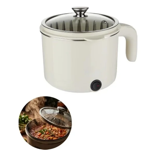 Mini Elektrikli Yemek Pişirici 1 Litre Buharlı Pişirme Tepsili Mutfak Tenceresi - Renkli - Görsel 5