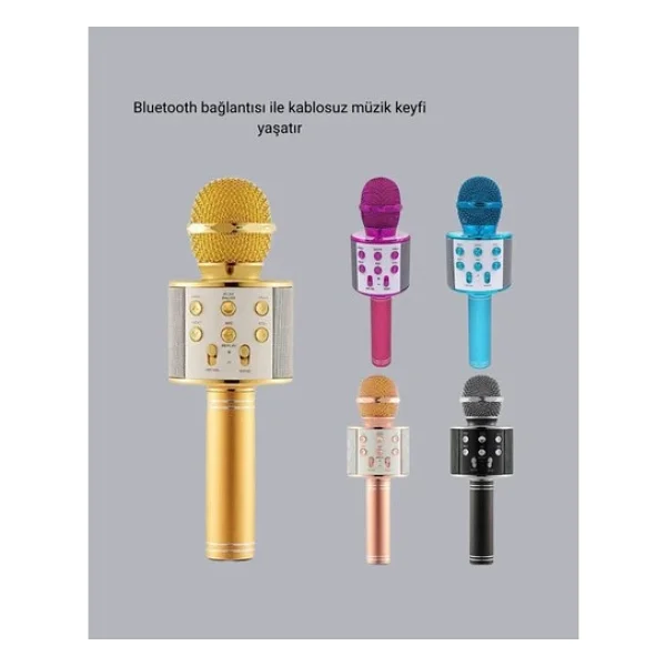 Bluetooth Karaoke Mikrofon - Yüksek Ses Kalitesi, Yankı Efektli, Uzun Ömürlü Pil - Görsel 10