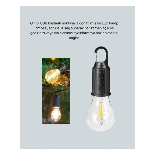 Su Geçirmez Dış Mekan LED Çadır Işığı - Görsel 7