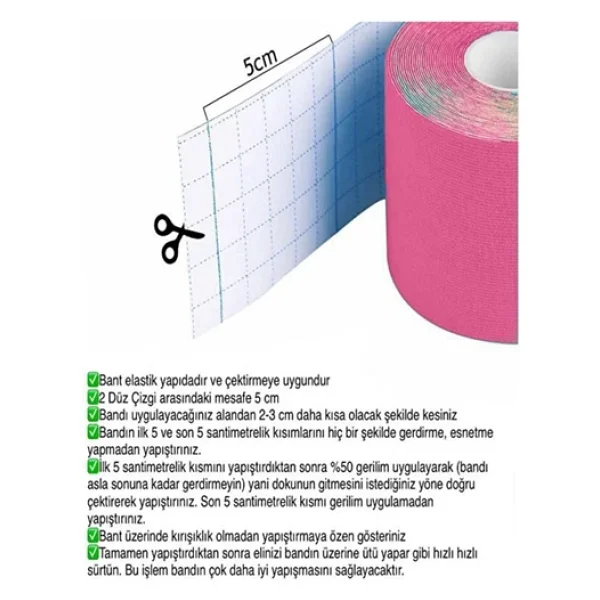 LUMEK Yüz Bandı Kaldırma Ve Kırışıklıklar Için Kinezyo Ten Rengi Bant - Görsel 3