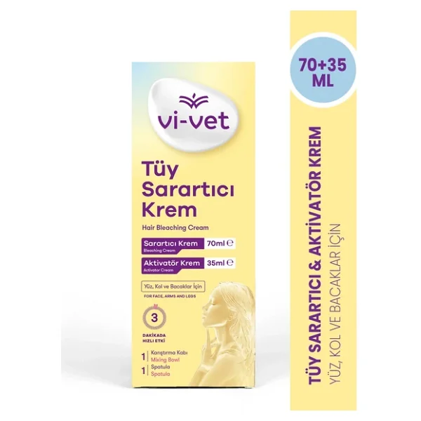 Vi-Vet Yüz, Kol ve Bacaklar İçin Tüy Sarartıcı Krem 70 ml + Aktivatör Krem 35 ml - Görsel 2