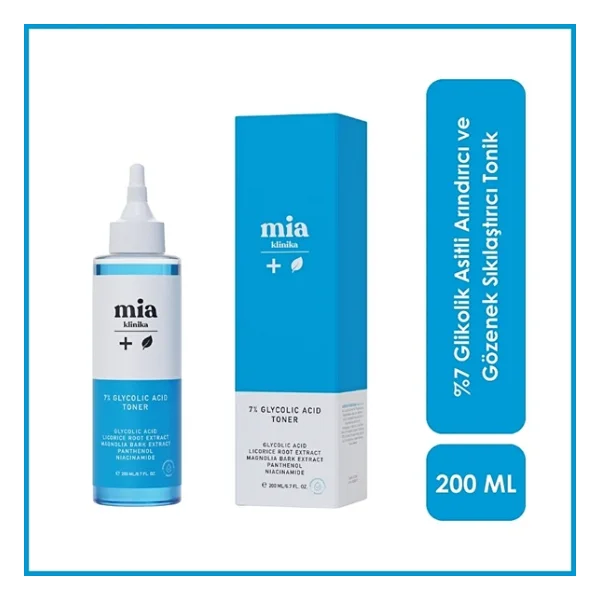 Mia Klinika %7 Glikolik Asitli Arındırıcı ve Gözenek Sıkılaştırıcı Tonik 200 ml - Görsel 3