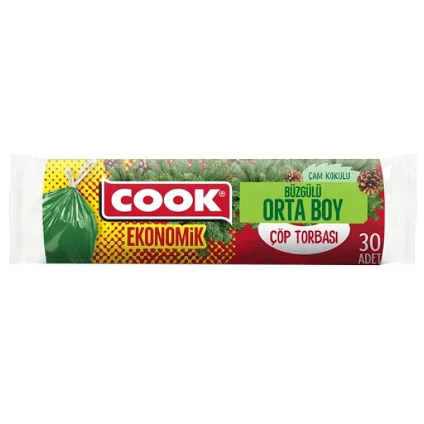 Cook Eko Büzgülü Çöp Torbası Çam Kokusu Orta 30'lu - Görsel 3