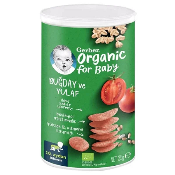 Gerber Organik Buğday ve Yulaflı Bebek Atıştırmalığı 35 gr - Görsel 3