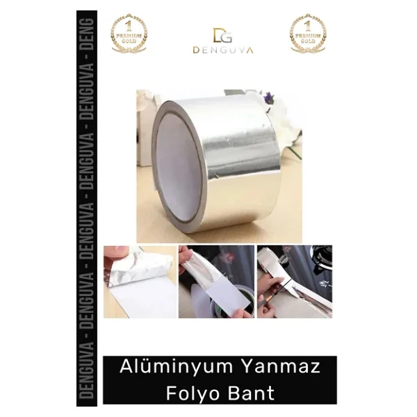 Suya Sıcaklığa Dayanıklı Tamir Soba Boru Yama Alüminyum Yanmaz Folyo Bant 45Mm - 5Mt - 1 Adet - Görsel 6
