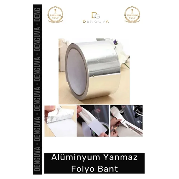 Suya Sıcaklığa Dayanıklı Tamir Soba Boru Yama Alüminyum Yanmaz Folyo Bant 45Mm - 5Mt - 2 Adet - Görsel 5