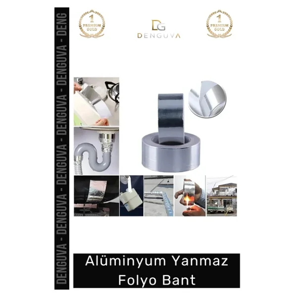 Suya Sıcaklığa Dayanıklı Tamir Soba Boru Yama Alüminyum Yanmaz Folyo Bant 45Mm - 5Mt - 2 Adet - Görsel 3