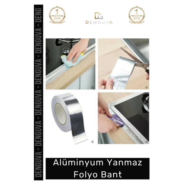 Suya Sıcaklığa Dayanıklı Tamir Soba Boru Yama Alüminyum Yanmaz Folyo Bant 45Mm - 5Mt - 12 Adet - Görsel 4