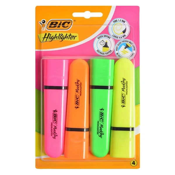Bic Marking Flat Highlighter 4'lü Fosforlu Kalem Seti - Görsel 10