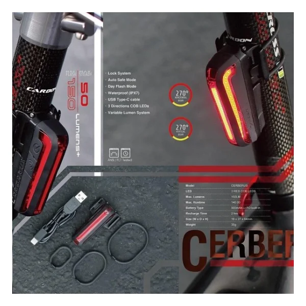 Moon Cerberus 150 Lümen Usb Şarjlı Bisiklet Arka Lamba - Görsel 6